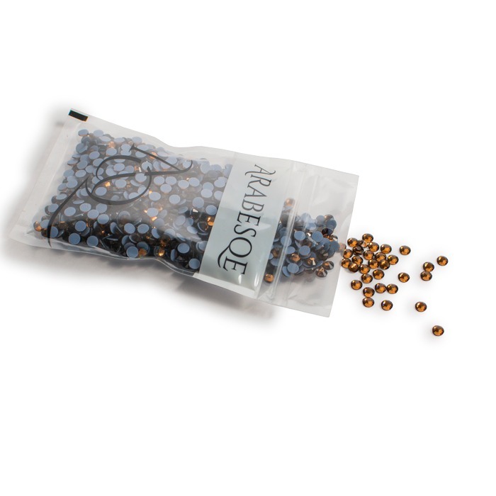 Assortiment De Strass Hotfix Smoke Topaz En Verre - Tailles S06, S10, S16, S20 - 120 Pièces